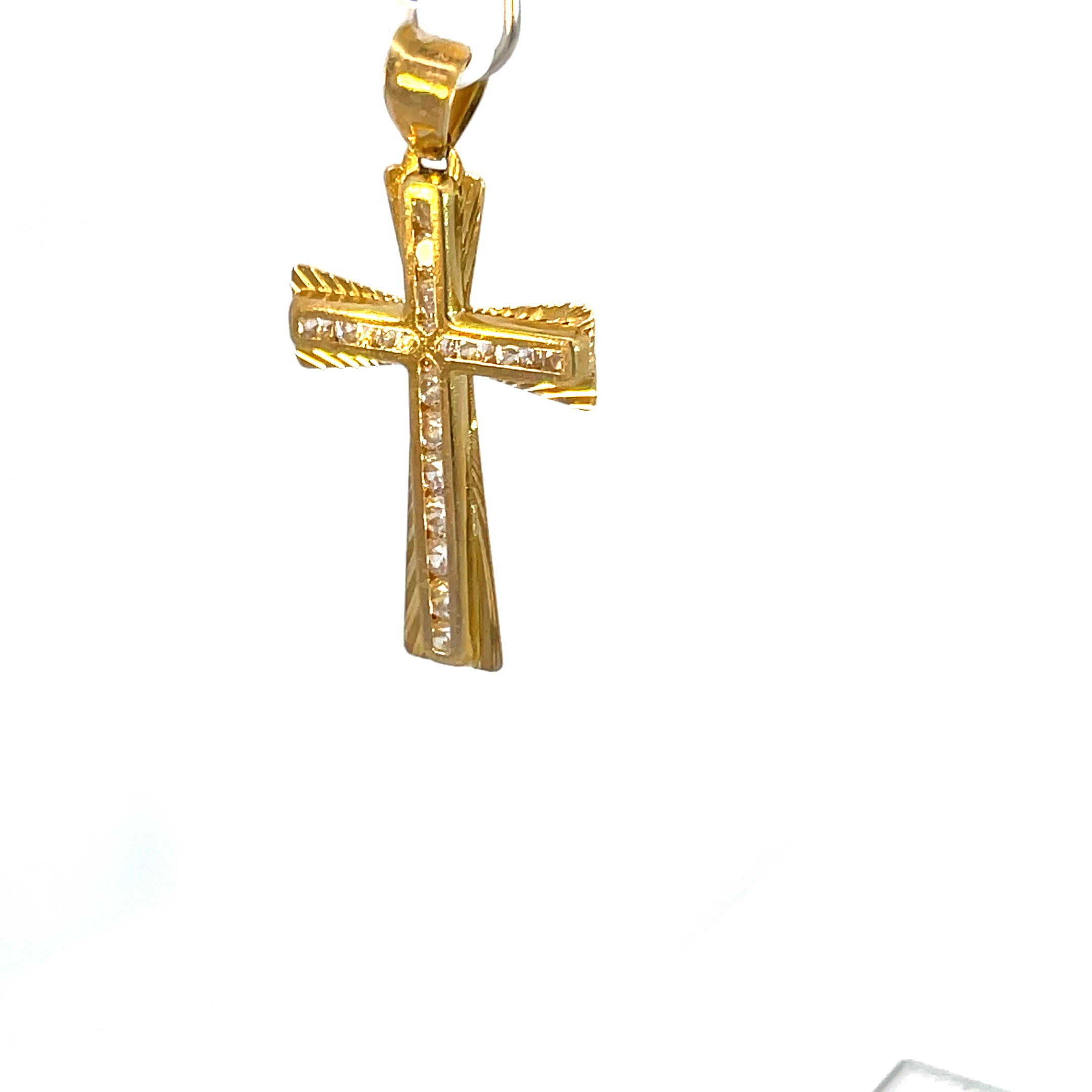 Dije de oro 10k Cruz con piedras - Imagen 3