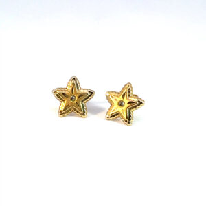 Broquel de oro 10k Estrella con piedra 8mm