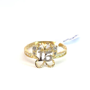 Anillo oro 10k XV años