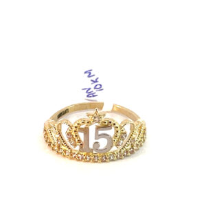 Anillo oro 10k XV años