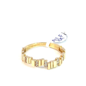 Anillo oro 10k Moderno geométrico con piedras