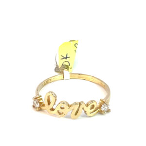 Anillo de oro 10k Love con piedras