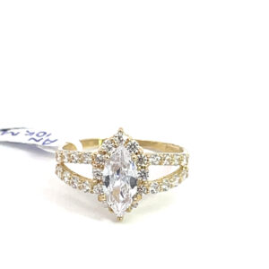 Anillo de oro 10k Montura pavé con piedras
