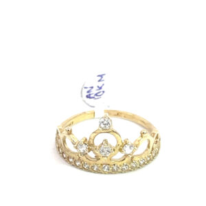 Anillo de oro 10k Corona con piedras