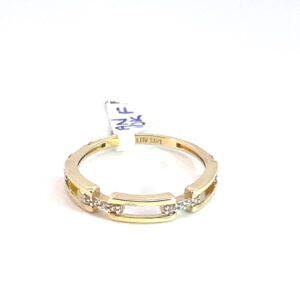 Anillo de oro 10k Eslabón de luz con piedras