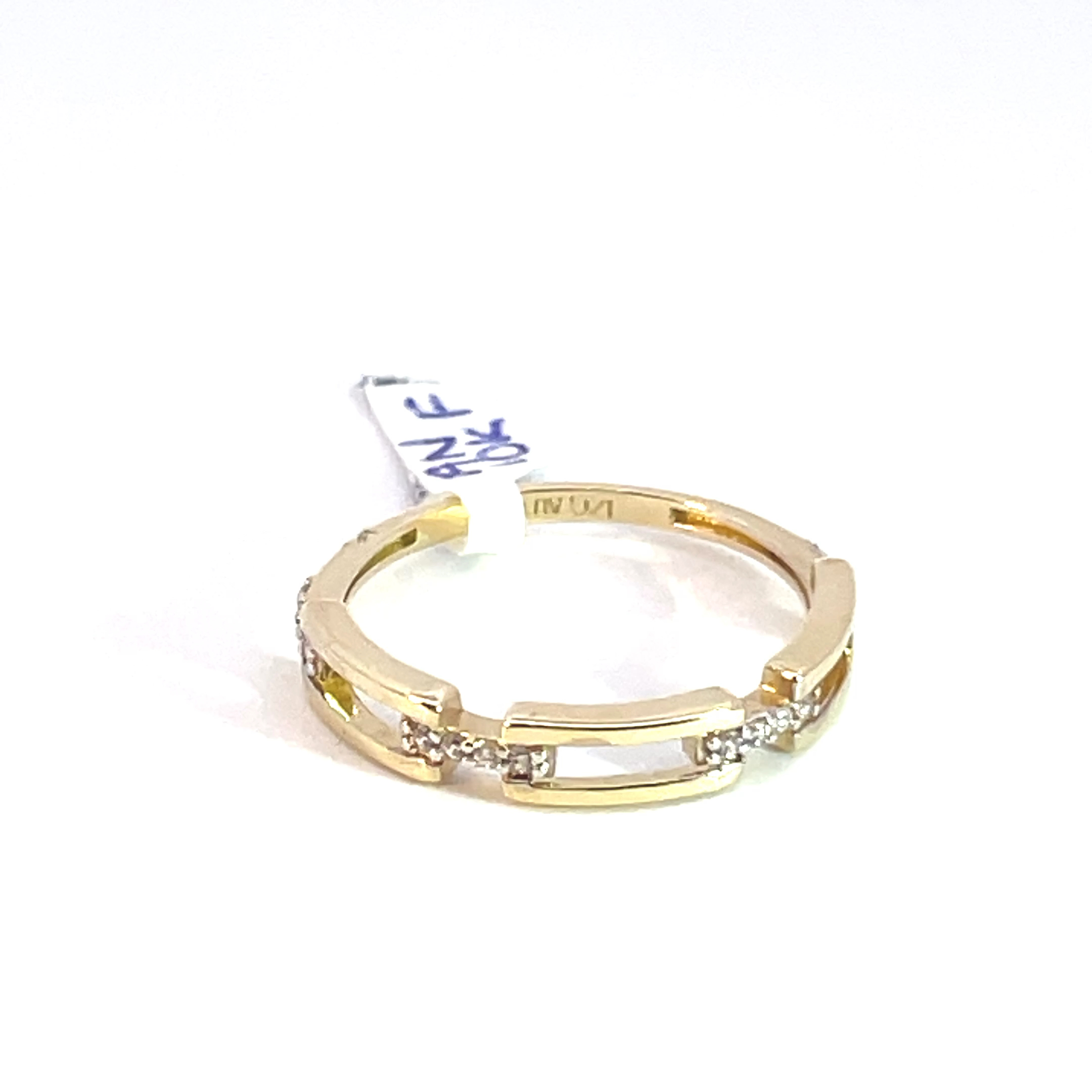 Anillo de oro 10k Eslabón de luz con piedras - Imagen 2