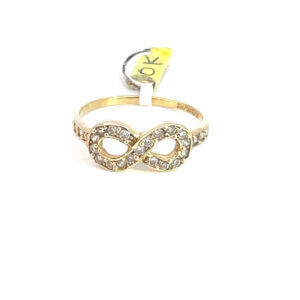 Anillo de oro 10k Infinito con piedras