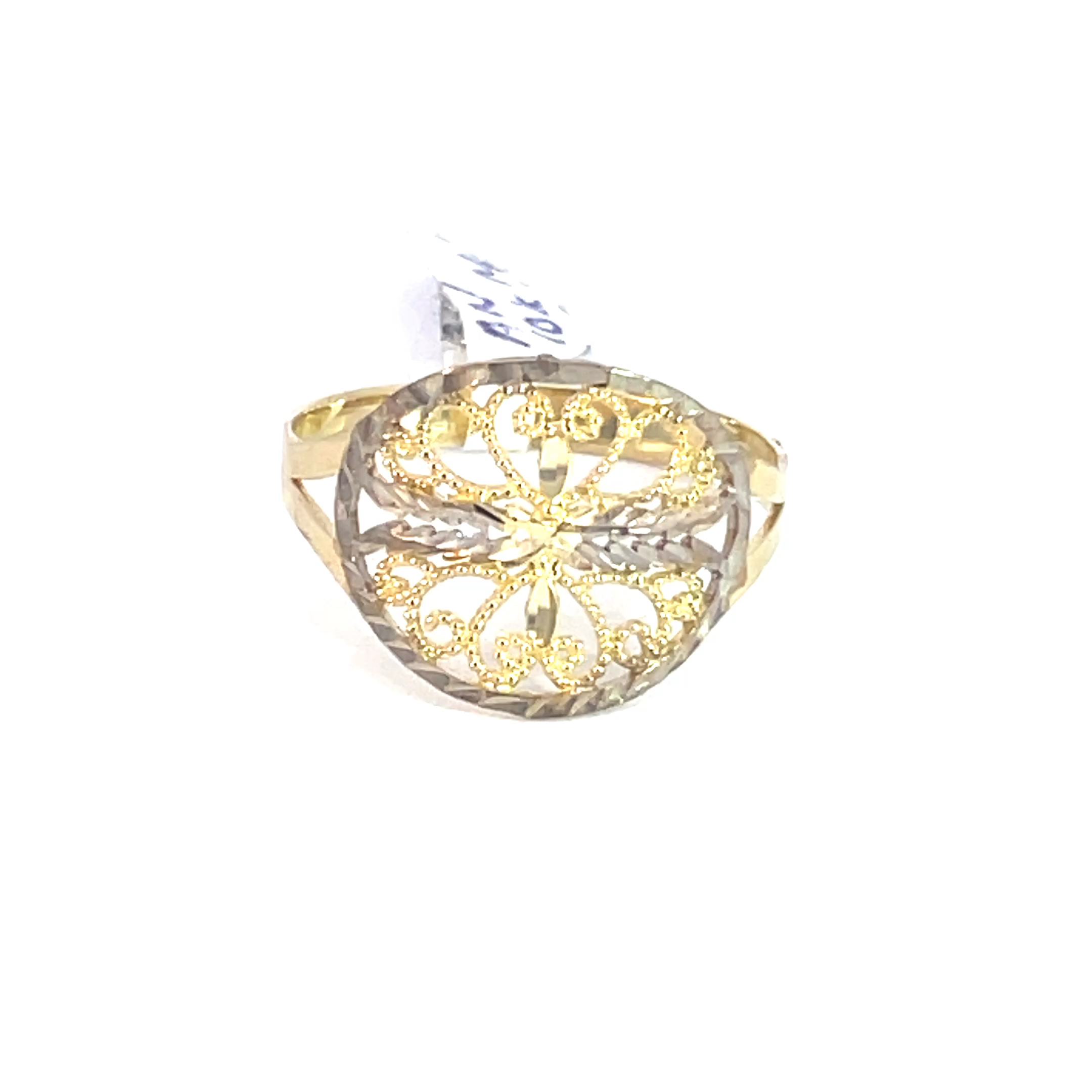 Anillo de oro 10k Imperial con calado floral