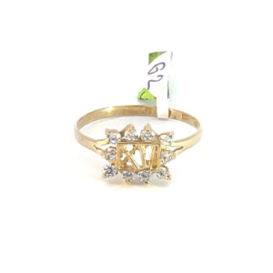 Anillo de oro 10k Vintage calado con piedras.