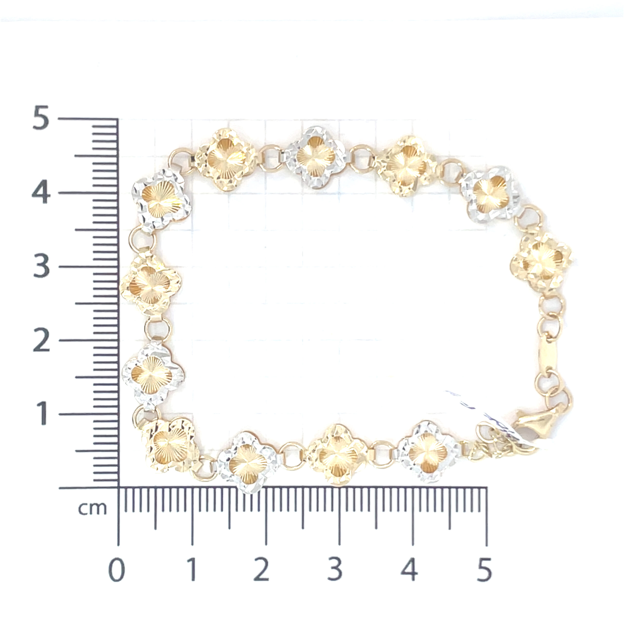Pulso de oro 10k Floral diamantada bicolor - Imagen 7