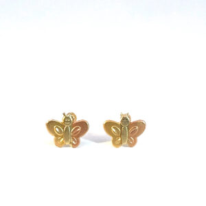 Broquel de oro 10k Mariposa 6mm
