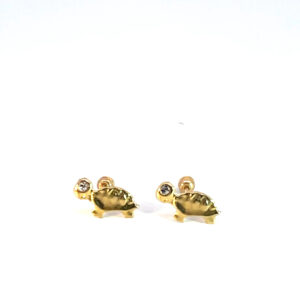 Broquel de oro 10k Tortuga 4mm