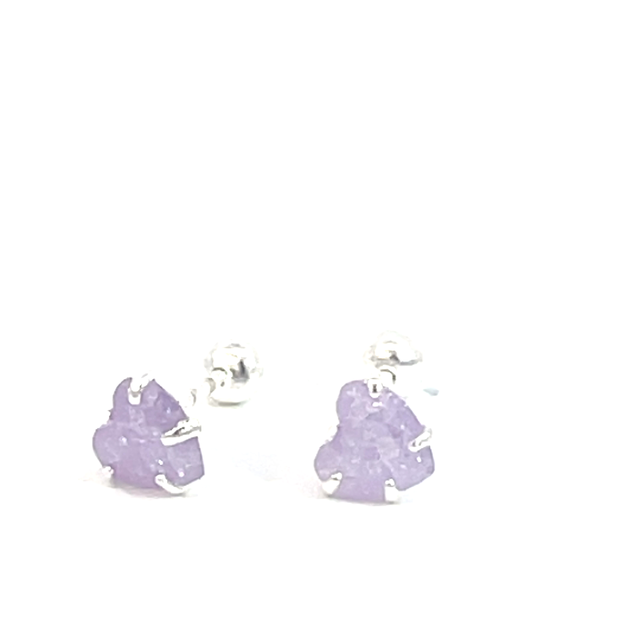 Broquel de plata con piedra congelada corazón violeta 5mm - Imagen 2