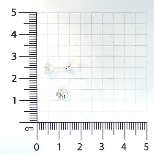 Broquel de plata Sin bisel con piedra redonda blanca 5mm - Imagen 5