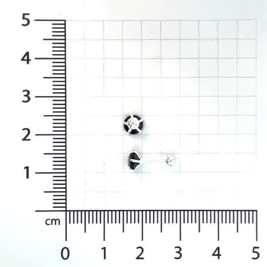 Broquel de plata Sin bisel con piedra redonda negra 5mm - Imagen 5