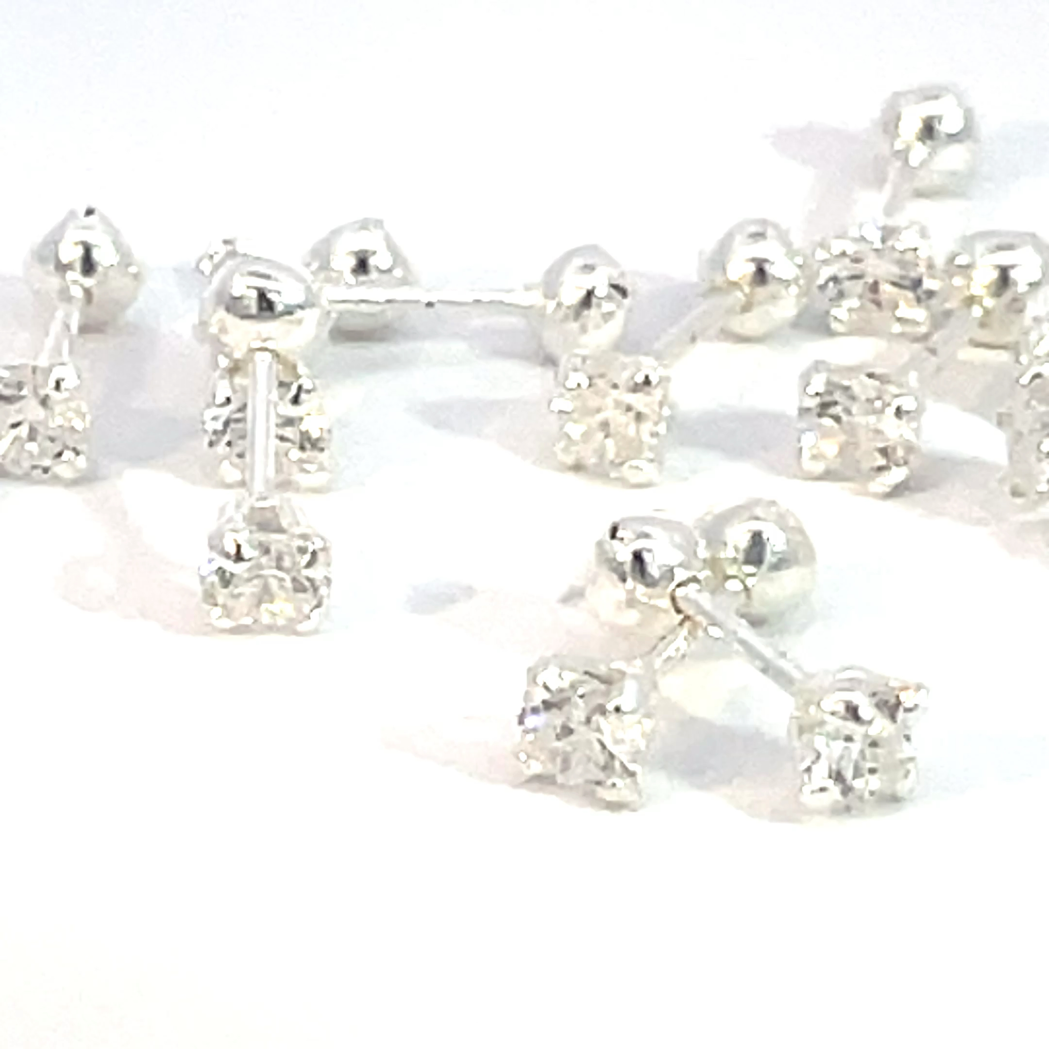 Broquel de plata Sin bisel con piedra redonda blanca 3mm - Imagen 4