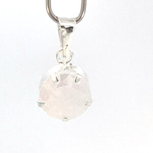 Dije de plata con piedra congelada blanca 8mm