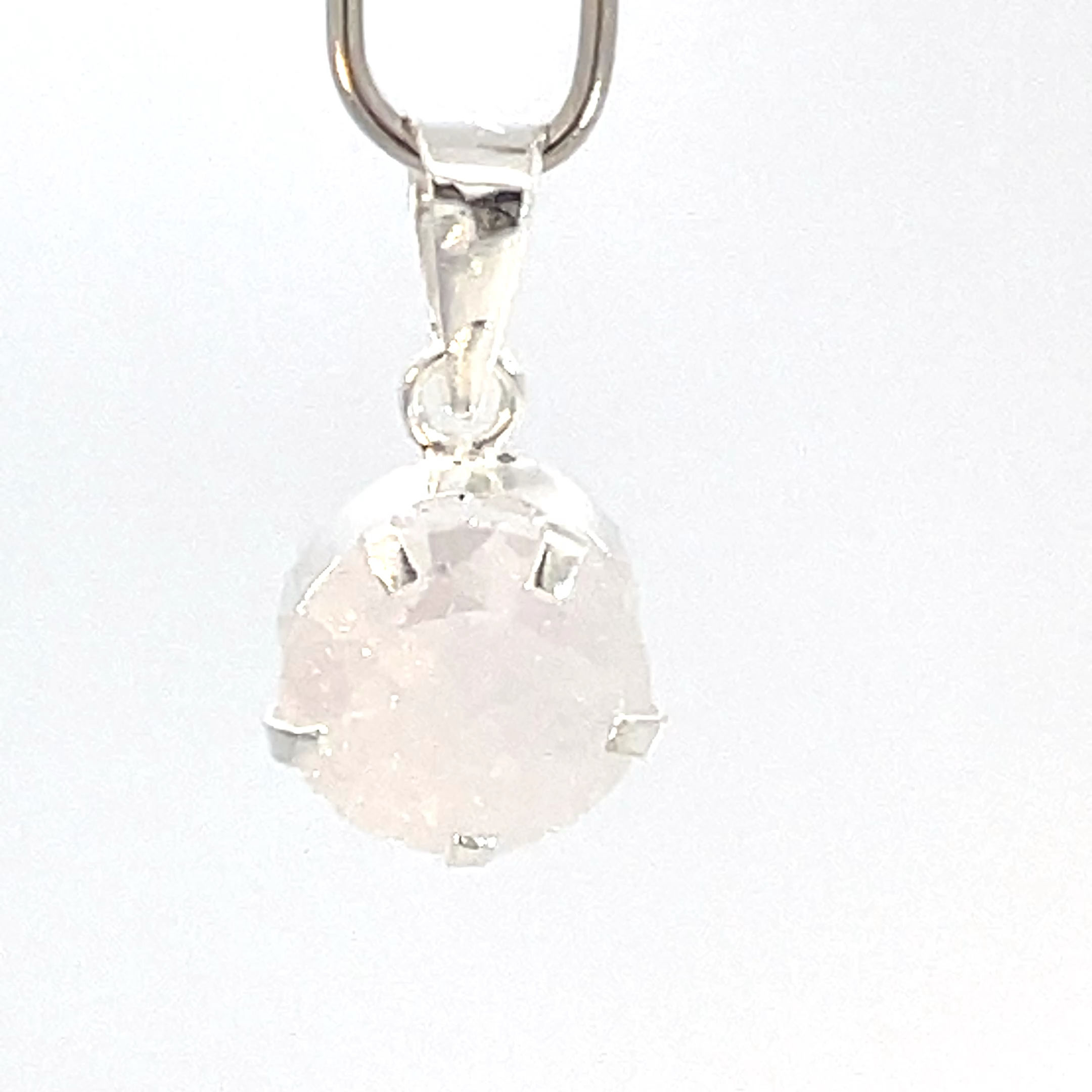Dije de plata con piedra congelada blanca 8mm