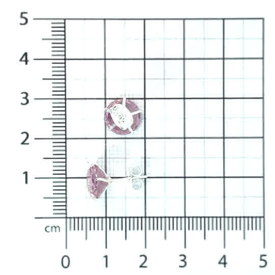 Broquel de plata Sin bisel con piedra redonda rosa 9mm - Imagen 7