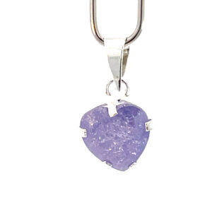 Dije de plata con piedra congelada corazón violeta 8mm