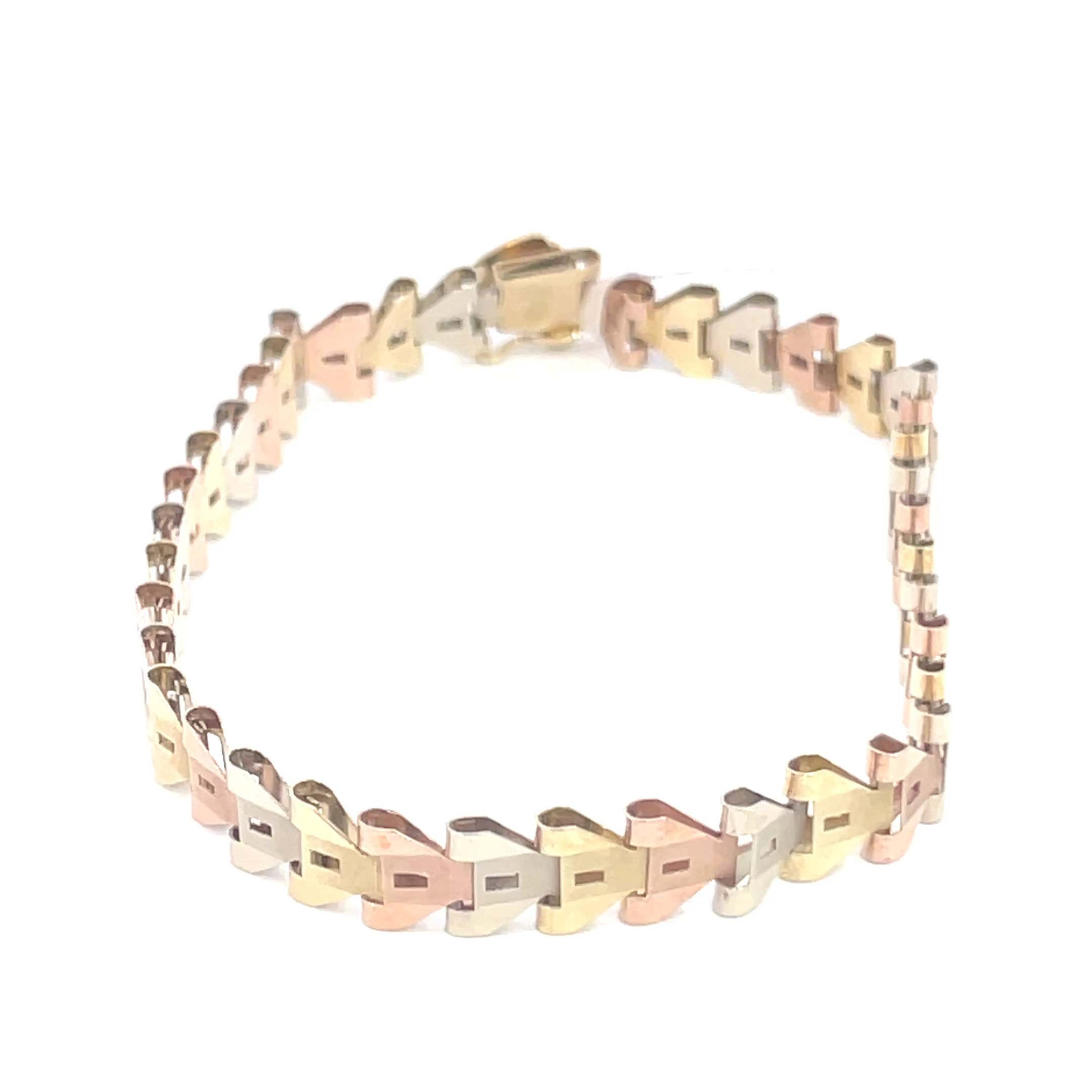 Pulso de oro 10k Chevron florentino
