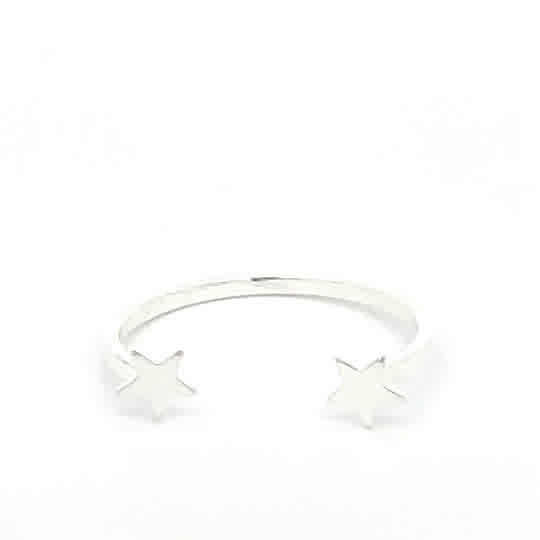 Anillo de plata Estrellas abierto
