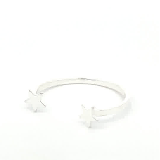 Anillo de plata Estrellas abierto - Imagen 2