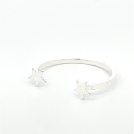 Anillo de plata Estrellas abierto - Imagen 3