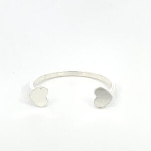 Anillo de plata Corazones abierto