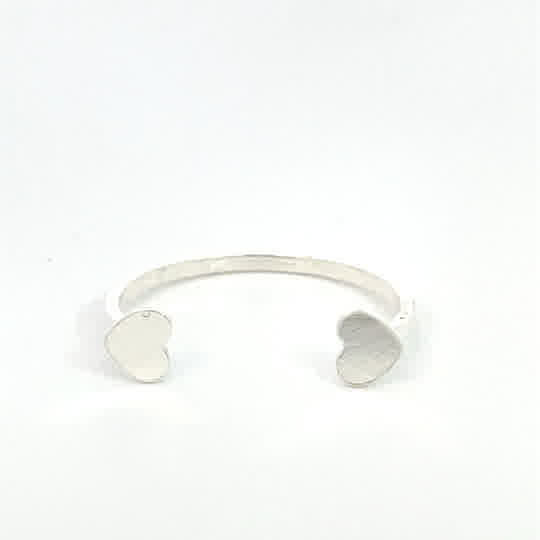 Anillo de plata Corazones abierto