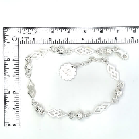 Pulso de plata Encanto de rombos - Imagen 4