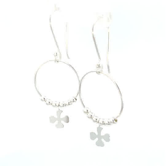 Aretes de plata Aros de trébol encantado - Imagen 3