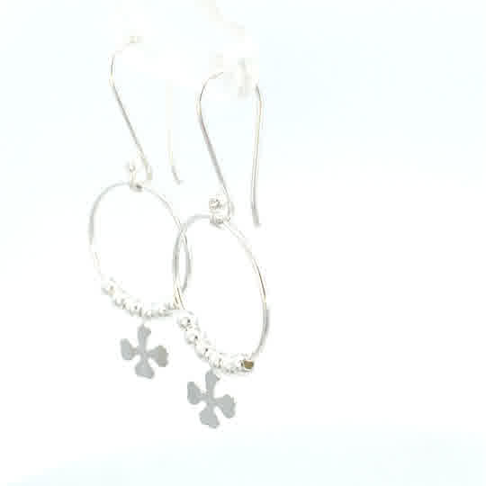 Aretes de plata Aros de trébol encantado - Imagen 4