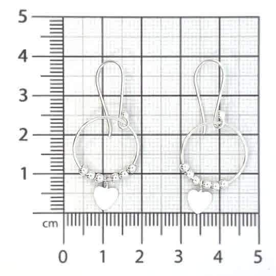 Aretes de plata Aros Corazón brillante - Imagen 5