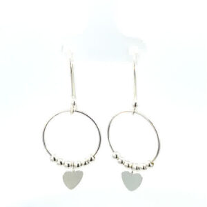 Aretes de plata Aros Corazón brillante