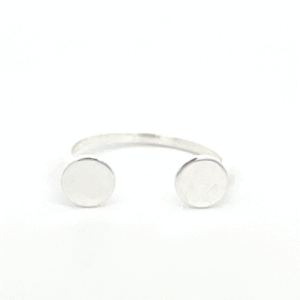 Anillo de plata Discos planos abierto