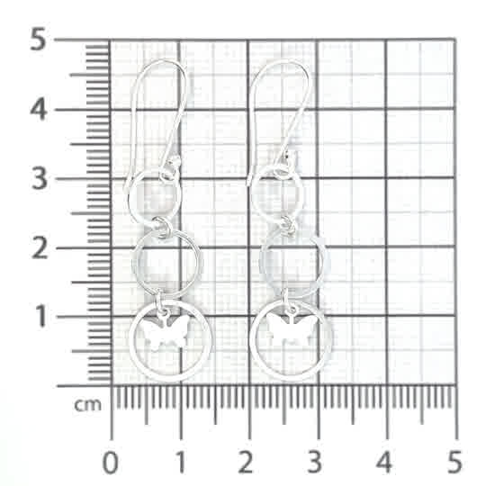 Aretes de plata Círculos de mariposa - Imagen 5