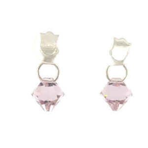 Aretes de plata Tulipán rosa