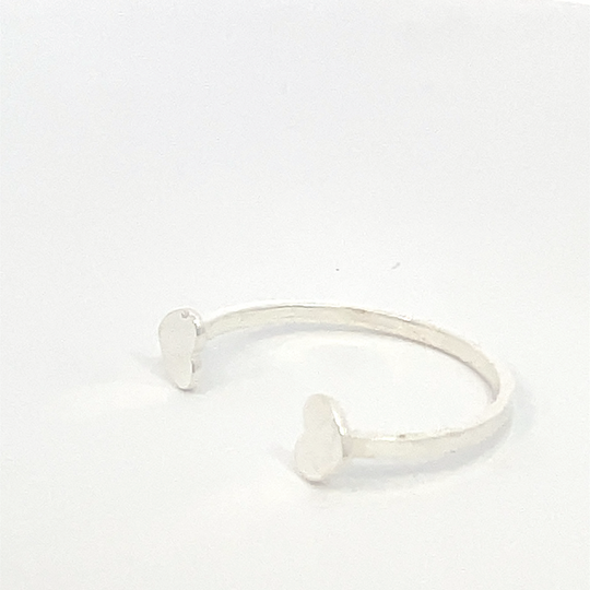Anillo de plata Corazones abierto - Imagen 3