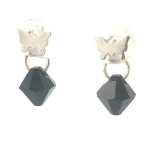 Aretes de plata Mariposa negra