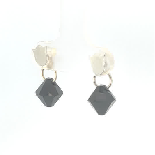 Aretes de plata Tulipán negro