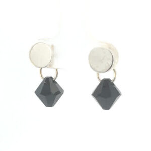 Aretes de plata Disco negro