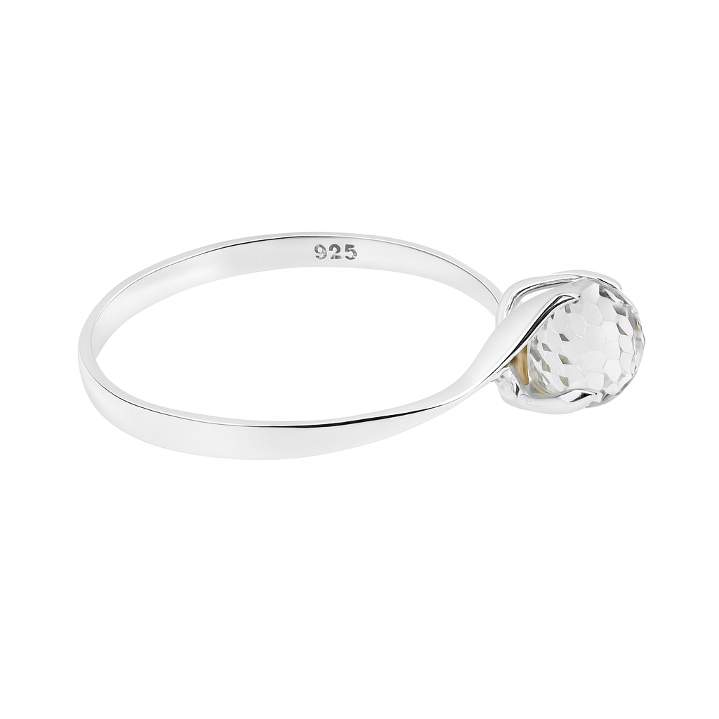 Anillo plata .925 con piedra mágica facetada redonda - Imagen 3
