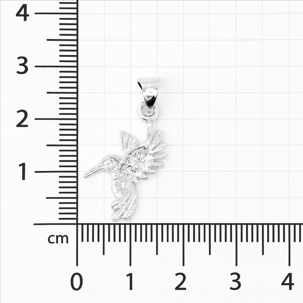 Dije plata .925 Colibrí con piedras blancas - Imagen 2