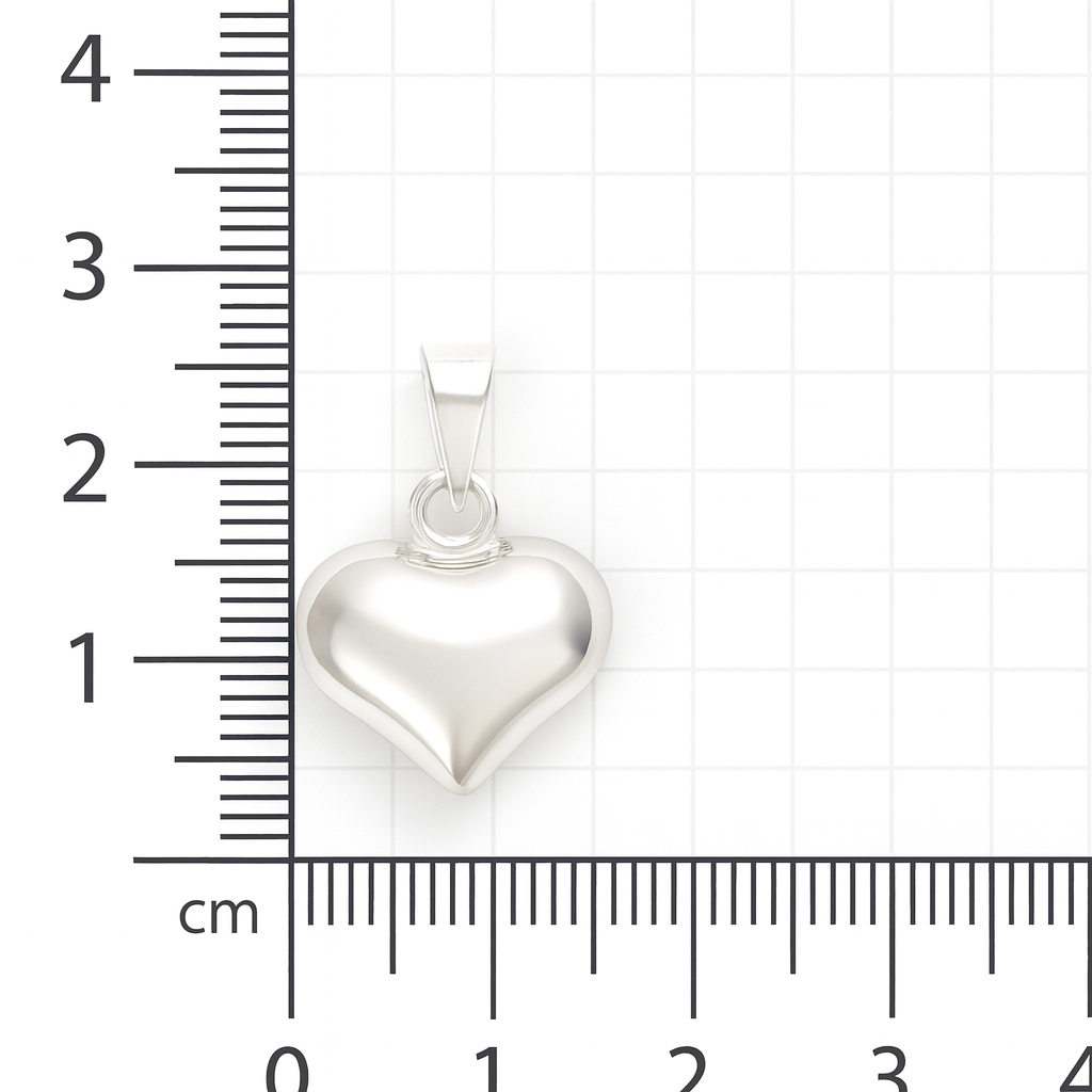 Dije plata .925 Corazón globo liso - Imagen 2