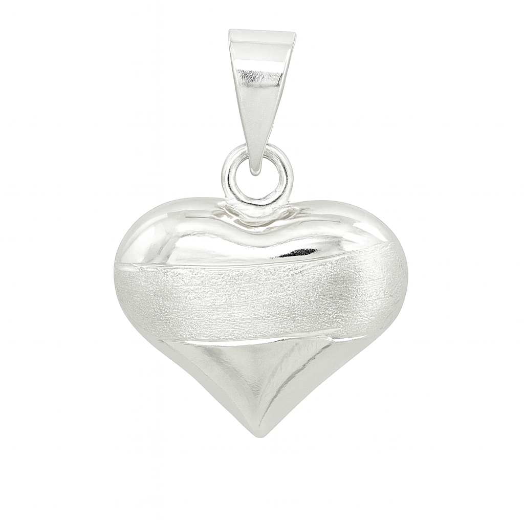 Dije plata .925 Corazón globo diamantado
